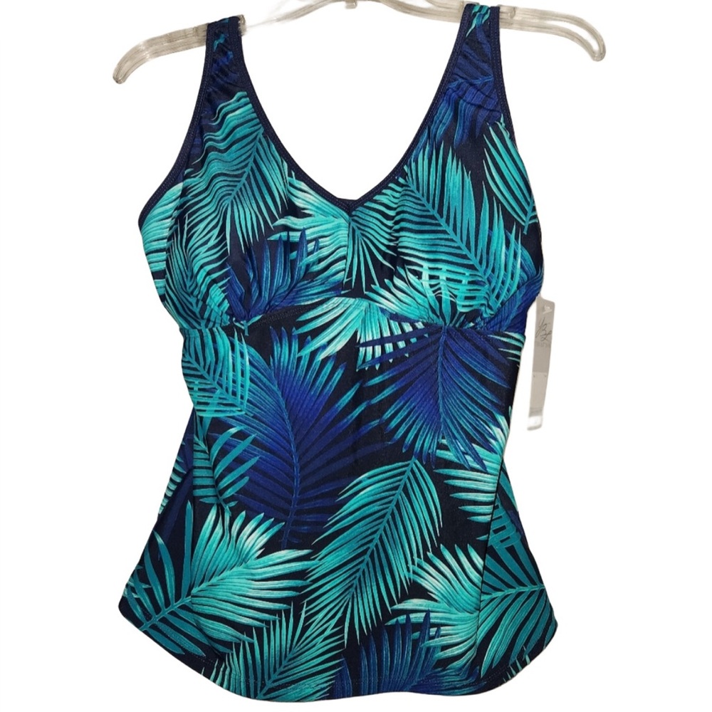 NWT Your Best Look Tropical Print Swimtop size 10